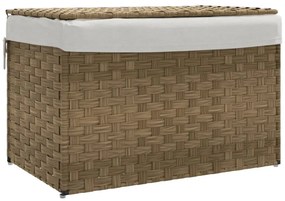 polyrattan szennyeskosár fedéllel 55,5 x 35 x 34 cm