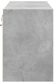betonszürke falra szerelhető TV-szekrény LED-del 80x31x45 cm