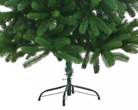 zöld megvilágított műkarácsonyfa gömb szettel 210 cm