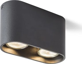RENDL MANTOVA II stropní matná černá 230V LED GU10 2x7W