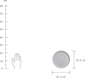 CASA NOVA kistányér Ø22,5cm, 4 db-os készlet, világosszürke