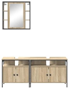 Fürdőszobai Szekrény Szett 3 pcs sonoma tölgy 80 x 30 x 60 cm