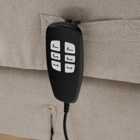 Elektromos állítható ágy, boxspring, bézs/artisan tölgy, 120x200, TIANA