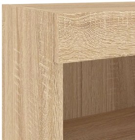 4 darab sonoma tölgy színű falra szerelhető TV-szekrény LED-del