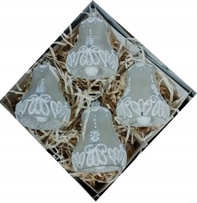 Üveg karácsonyfadísz csengő 4 db-os prémium