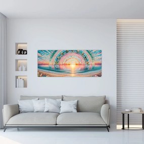 Kép – Naplemente mozaik (120x50 cm)