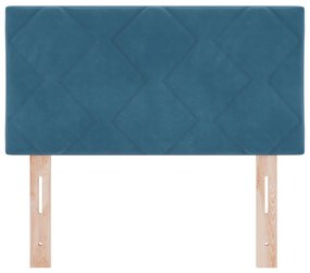 Fejtámla Gyémánt Blokk Forma Sötét Kék 80 cm Bársony
