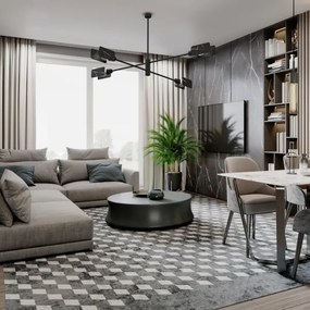 Csillár rúdon ASTRA 4xE27/60W/230V fekete