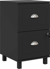HOMCOM Zárható Irodai Dossziészek 2 Fiókkal, 40x41.5x67.5 cm, Fekete, Akasztós Mappákhoz A4 és Levélmérethez | Aosom