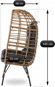 Kerti pihenőszék szürke színben MADISON