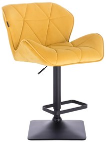 HR111KW Sárga modern velúr szék fekete lábbal