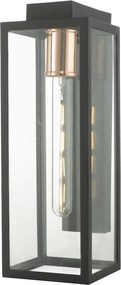 DAR LIGHTING NAX1522 NAXOS Klasszikus Kültéri Fali Lámpa Fekete, Átlátszó E27 IP43