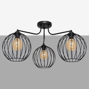 Felületre szerelhető csillár MERCURE 3xE27/15W/230V fekete