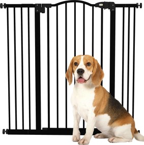 PawHut Bővíthető Kutya Biztonsági Átjáró 74-100 cm Ajtókhoz és Lépcsőkhöz - Háziállat Biztonsági Zár 2 Kiterjesztéssel (7/14 cm) Fekete | Aosom