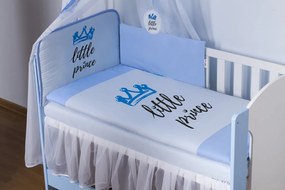 Baby Nellys 4-dílná most mantinel ágyneművel Kicsi herceg + menny, kék 135x100