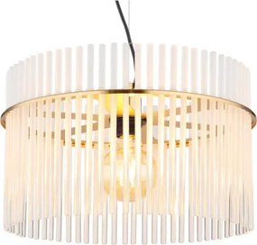 Globo 15698HM Függeszték fém matt arany színek, üvegrúd opál, átlátszó, kábel PVC fekete, ø: 400mm, M: 1500mm, 1x E27 60W 230V izzó nélkül