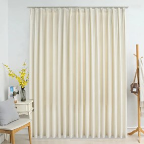 krémszínű bársony sötétítőfüggöny kampókkal 290 x 245 cm