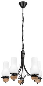 Brilagi - LED Csillár láncon COTTAGE 5xE14/40W/230V bükkfa/fehér