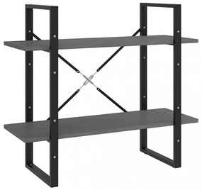 kétszintes szürke tömör fenyőfa könyvszekrény 80 x 30 x 70 cm