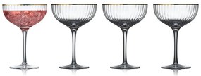 Palermo 4 db koktélos pohár aranyszínű éllel, 315 ml - Lyngby Glas