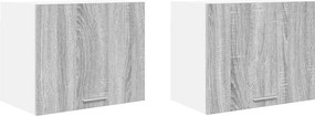 vidaXL Függő szekrény 2 pcs Szürke Sonoma és fehér 50 x 31 x 40 cm