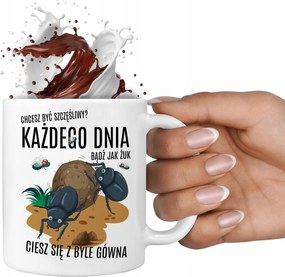Fehér Bögre 330ml Minden Nap Légy Olyan, Mint Egy Bogár Vicces, Szórakoztató, Sok Minta
