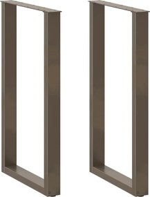 vidaXL 2 db U alakú bárasztalláb natúr acélból 60x(100-101) cm
