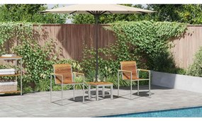 vidaXL Napozó 3 pcs Barna Tömör Teakfa