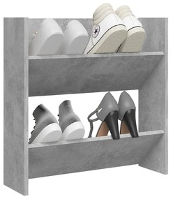 betonszürke forgácslap fali cipősszekrény 60 x 18 x 60 cm