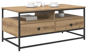 Dohányzóasztal fiókkal kézműves tölgy 100 x 51 x 45 cm Faanyag