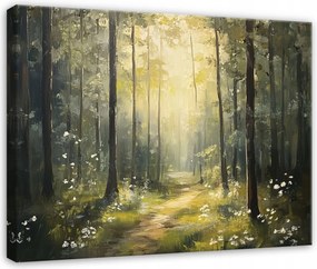 Vászonkép Erdő 3D Fák Nap A Hálószoba Nappali Konyha 120x80