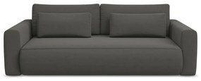 Sötétszürke bársony kinyitható-tárolóhelyes kanapé 238 cm Kapua – Makamii