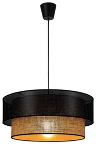 BORHO függőlámpa zsinóron 1xE27/60W/230V fekete/juta