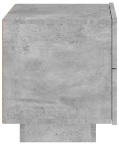 betonszürke éjjeliszekrény LED-fényekkel 70x36x40,5 cm