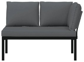 fekete alumínium kerti pad párnákkal