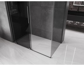 Mexen Velar, tolóajtós zuhanykabin 140 x 85 cm, 8mm szürke üveg, polírozott grafit, 871-140-085-41-95