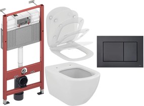 Set WC csésze Ideal Standard Tesi T007901, beépíthető keret Tece Base 9400407, T352701, 9240407