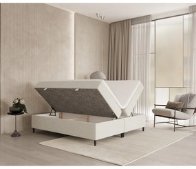 Krémszínű ágyneműtartós boxspring ágy 180x200 cm Araya – Maison de Rêve