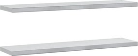 vidaXL 2 db ezüstszínű rozsdamentes acél fali polc 100 x 23,5 x 3 cm