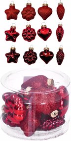 Üveggömbök karácsonyfa forma mix szett x12 Véres karácsonyfa