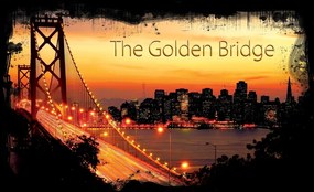 The Golden Bridge poszter, fotótapéta, Vlies (104 x 70,5 cm)