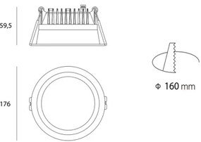 LED2 - LED Fürdőszobai beépíthető lámpa ZETA LED/25W/230V 3000K IP44