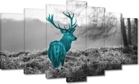 Vászonkép 140x80 Türkiz szarvas agancsokkal