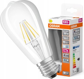 Led izzó ST64 Edison E27 5.8W 60W 4000K CRI90 Filament Tompítható Osram