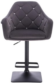 HR830KW Grafit Modern Velúr Szék fekete lábbal