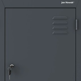 „L” típusú fémszekrény JULIA, 800 x 1850 x 450 mm, antracit