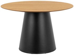 MAZZONI EXPORT BOSCO Természetes Tölgy/fekete láb - KEREK ASZTAL 120 cm KONYHÁBA ÉTKEZŐBE NAPPALIBA FURNÉR
