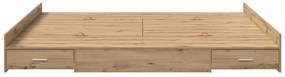 Ágykeret tárolóval fiókkal kézműves tölgy 200 x 200 cm Faanyag