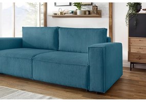 Türkiz kordbársony kinyitható kanapé 245 cm Nihad – Bobochic Paris