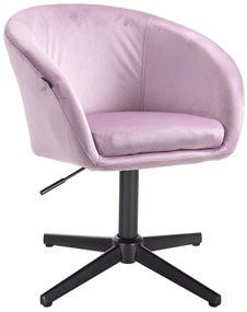 HR8326CROSS Halványlila modern velúr szék fekete lábbal